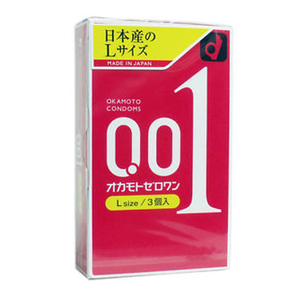 Okamoto 0.01 ZERO ONE L Size 1 กล่อง 3 ชิ้น